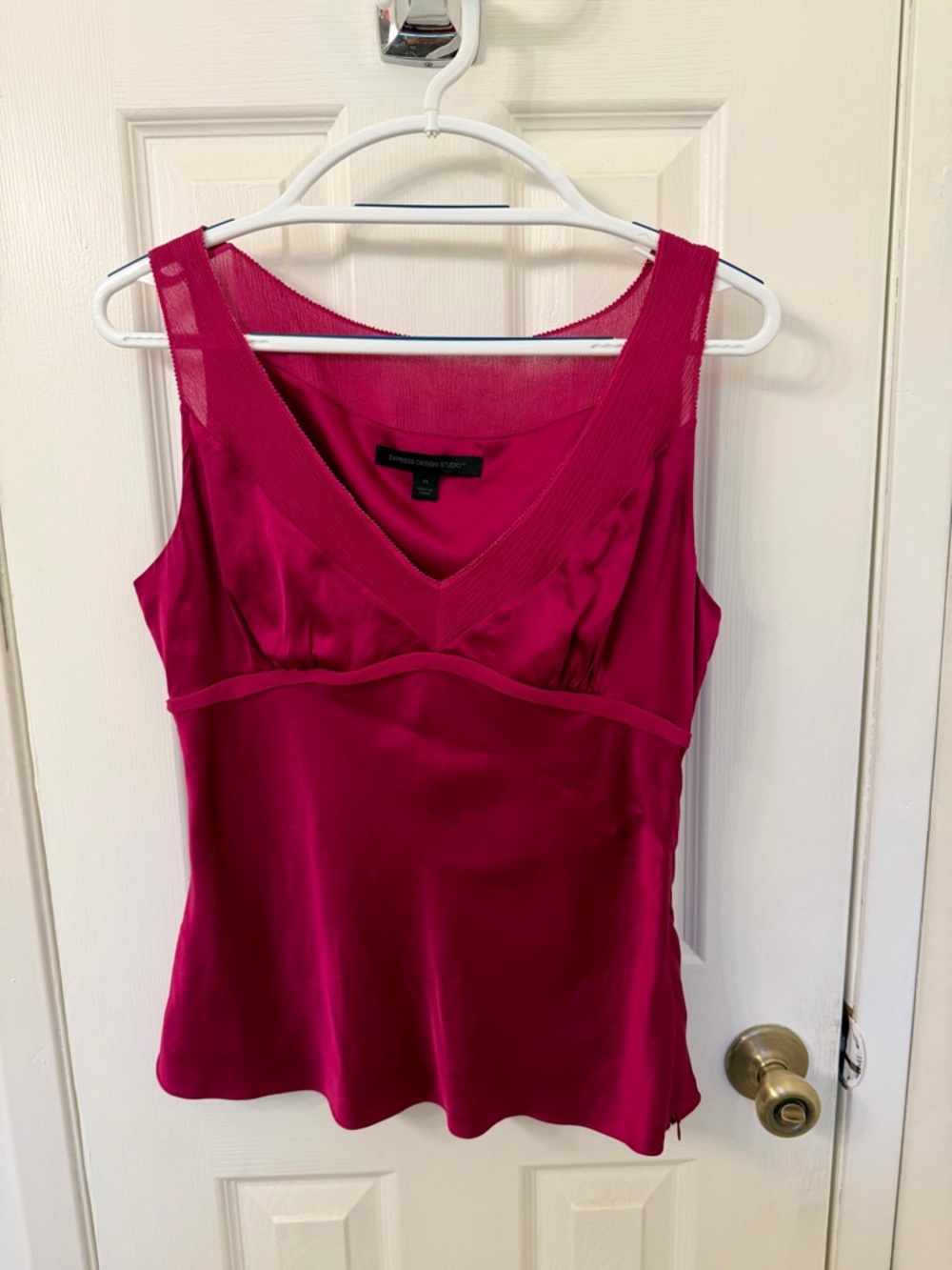 Express Design Studio V-neck silk blend tank top Y2K
